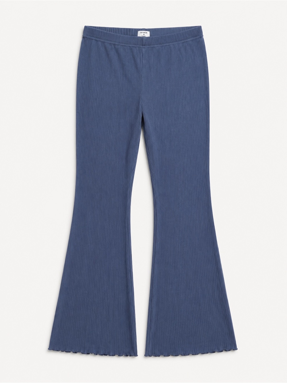 Cotton On Blue Ribbed Flared High Rise Pants Size Large